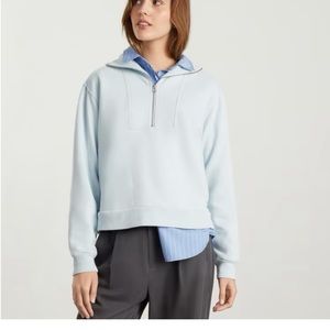 Everlane Half Zip- baby blue